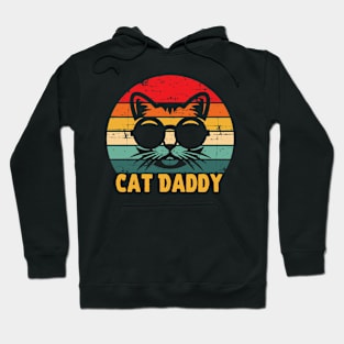 Vintage Cat Daddy Father's Day Funny Cat Lover Hoodie